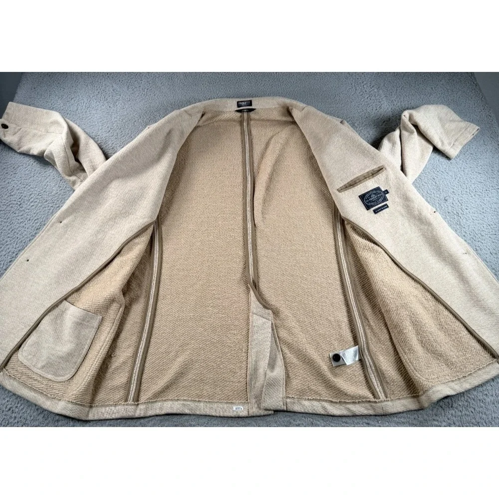 Faherty Inlet Knit Blazer Mens XL Beige Cotton Casual Sport Jacket Preppy